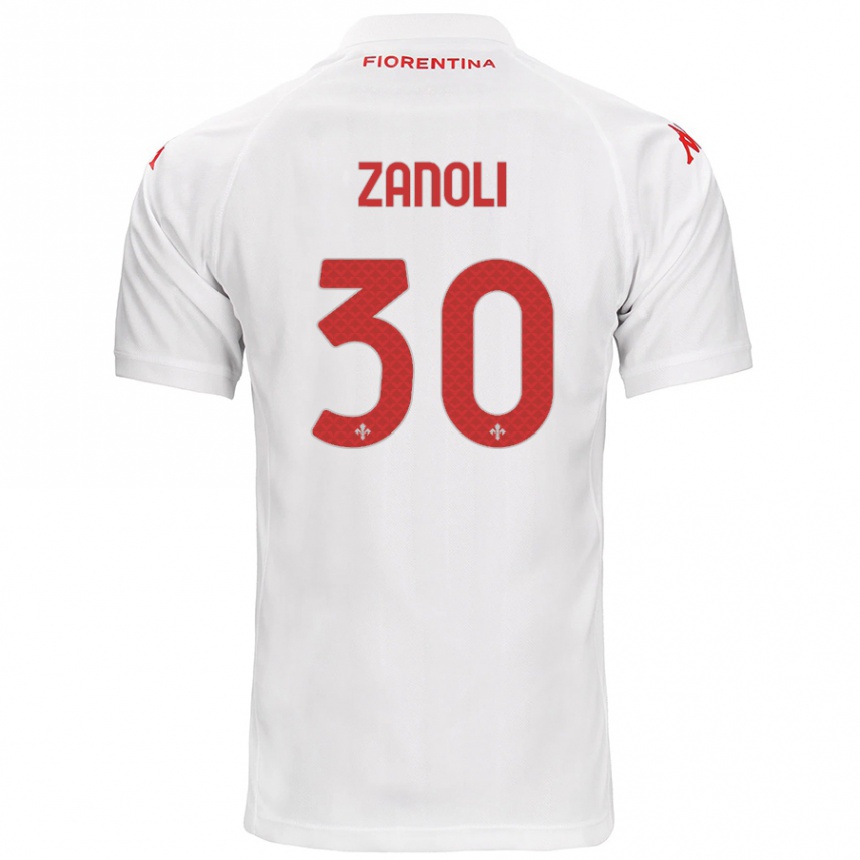 Gyermek Labdarúgás Martina Zanoli #30 Fehér Idegenbeli Jersey 2024/25 Mez Póló Ing