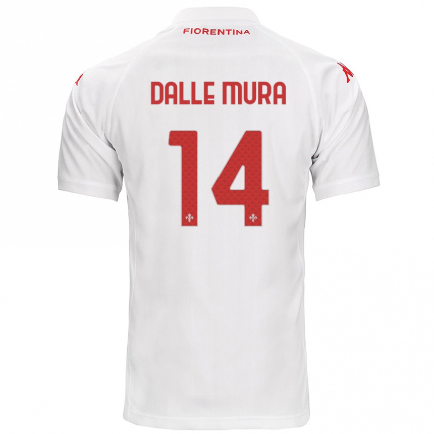 Gyermek Labdarúgás Christian Dalle Mura #14 Fehér Idegenbeli Jersey 2024/25 Mez Póló Ing