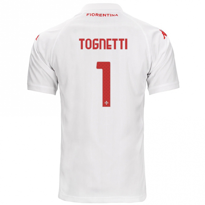 Gyermek Labdarúgás Laerte Tognetti #1 Fehér Idegenbeli Jersey 2024/25 Mez Póló Ing