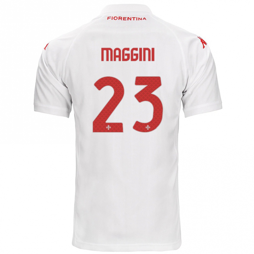 Gyermek Labdarúgás Filippo Maggini #23 Fehér Idegenbeli Jersey 2024/25 Mez Póló Ing