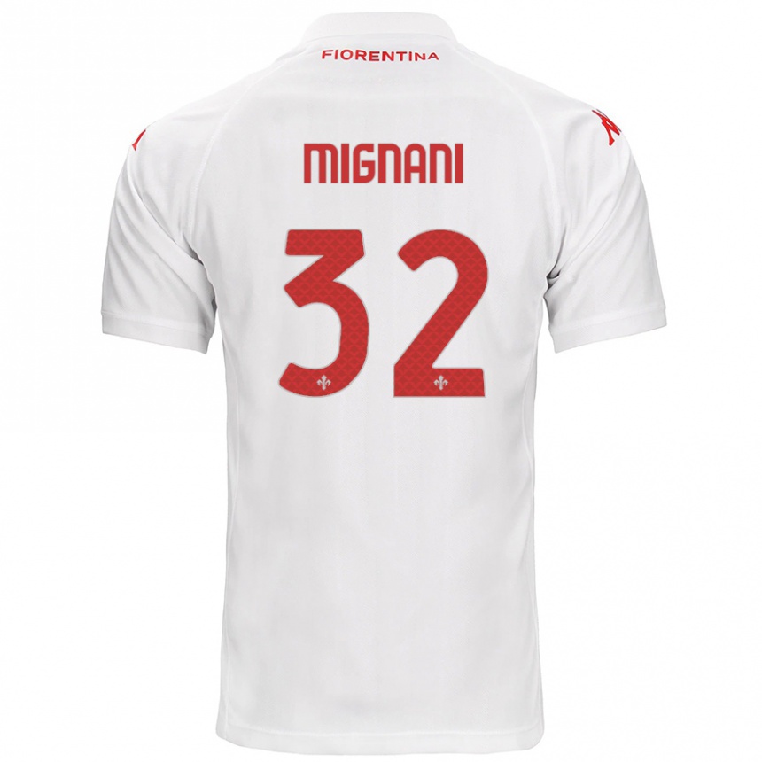 Gyermek Labdarúgás Carlo Mignani #32 Fehér Idegenbeli Jersey 2024/25 Mez Póló Ing