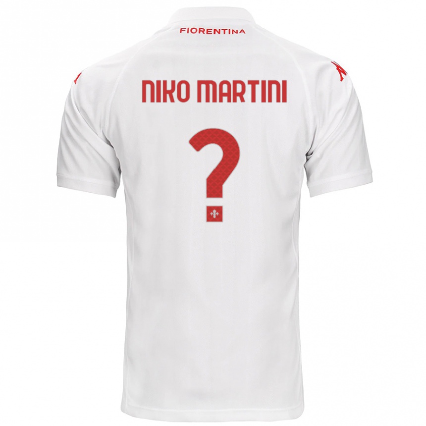 Gyermek Labdarúgás Niko Martini #0 Fehér Idegenbeli Jersey 2024/25 Mez Póló Ing