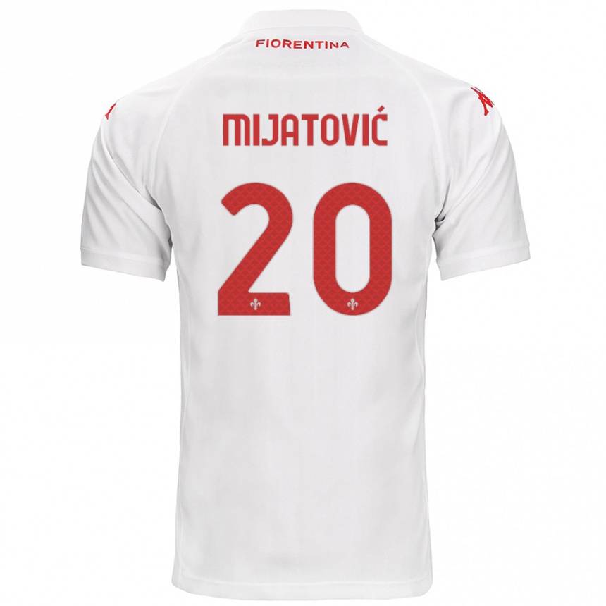 Gyermek Labdarúgás Milica Mijatović #20 Fehér Idegenbeli Jersey 2024/25 Mez Póló Ing