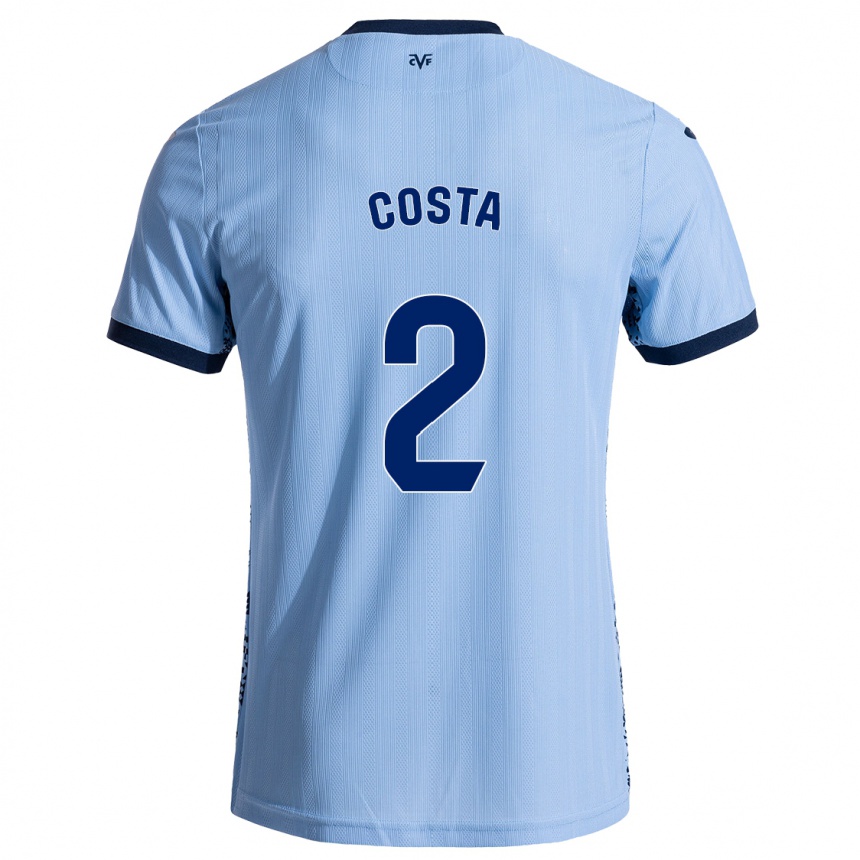 Gyermek Labdarúgás Logan Costa #2 Ég Kék Idegenbeli Jersey 2024/25 Mez Póló Ing