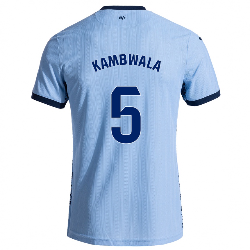 Gyermek Labdarúgás Willy Kambwala #5 Ég Kék Idegenbeli Jersey 2024/25 Mez Póló Ing