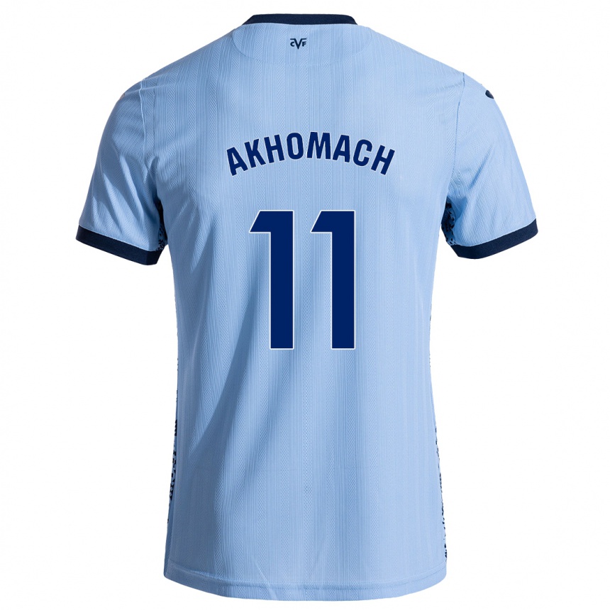 Gyermek Labdarúgás Ilias Akhomach #11 Ég Kék Idegenbeli Jersey 2024/25 Mez Póló Ing