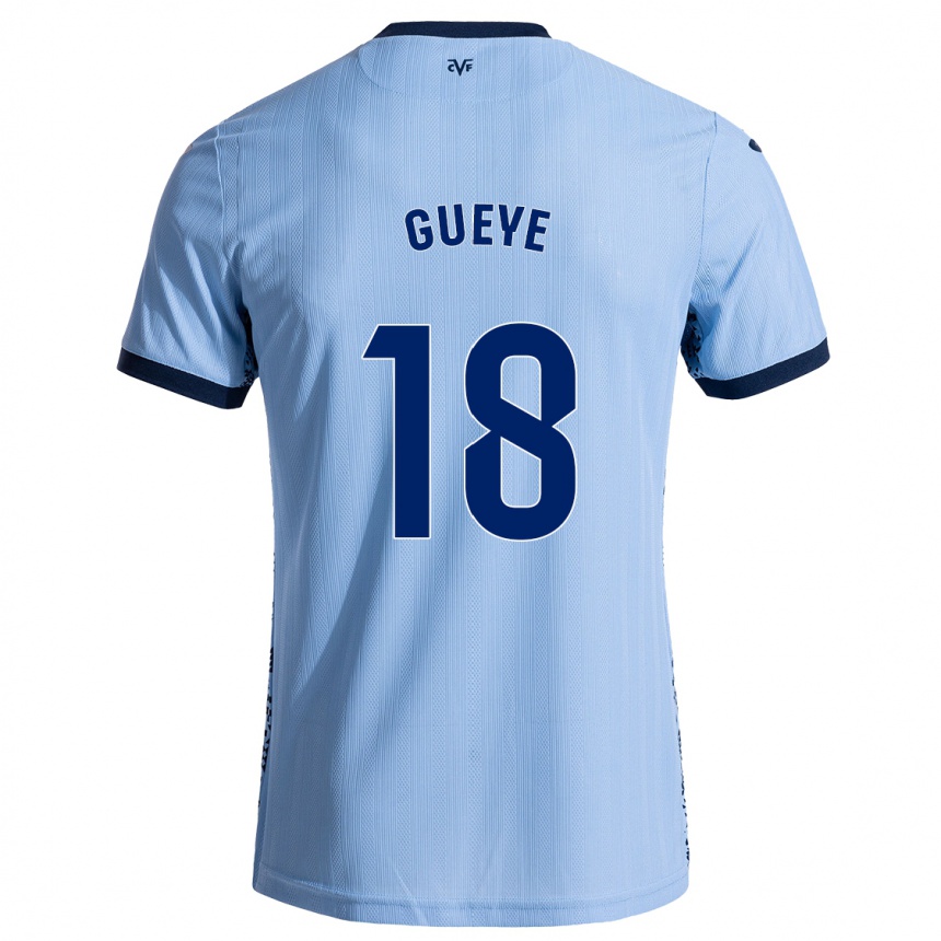 Gyermek Labdarúgás Pape Gueye #18 Ég Kék Idegenbeli Jersey 2024/25 Mez Póló Ing