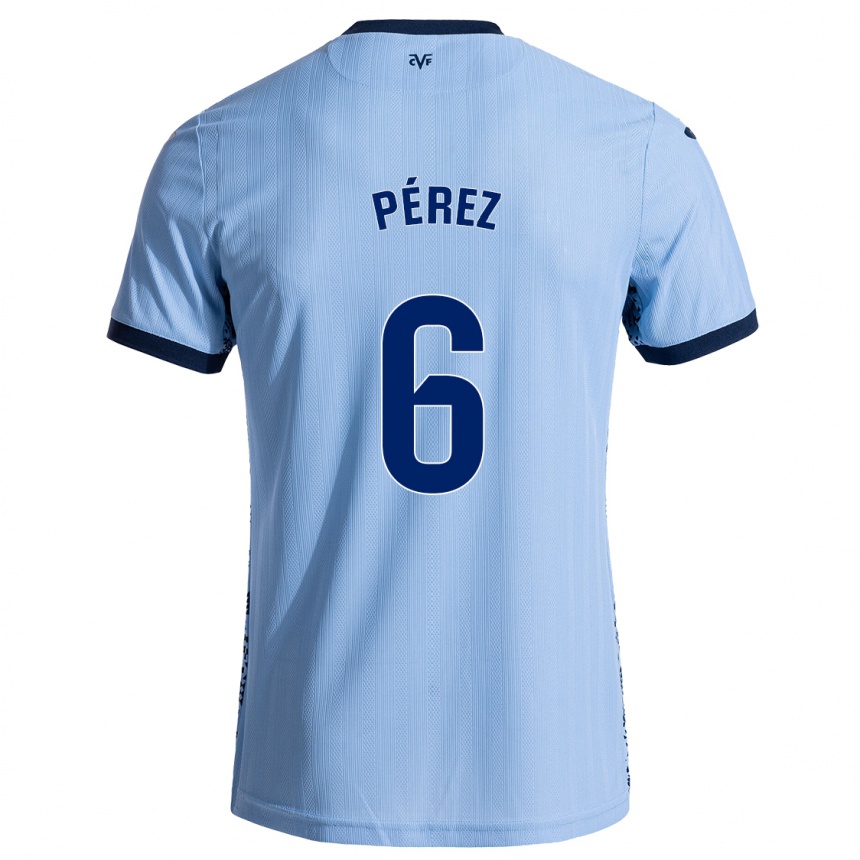 Gyermek Labdarúgás Hugo Pérez #6 Ég Kék Idegenbeli Jersey 2024/25 Mez Póló Ing