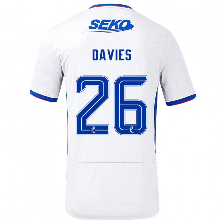 Gyermek Labdarúgás Ben Davies #26 Fehér Kék Idegenbeli Jersey 2024/25 Mez Póló Ing