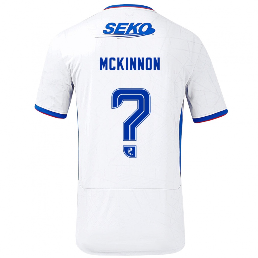 Gyermek Labdarúgás Cole Mckinnon #0 Fehér Kék Idegenbeli Jersey 2024/25 Mez Póló Ing