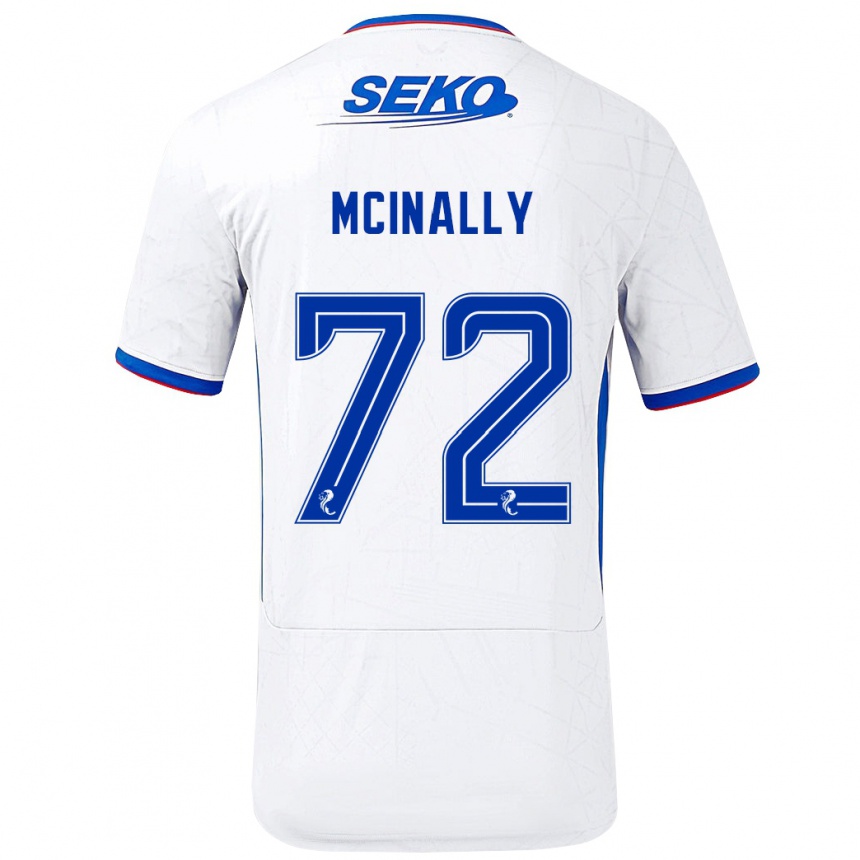 Gyermek Labdarúgás Darren Mcinally #72 Fehér Kék Idegenbeli Jersey 2024/25 Mez Póló Ing