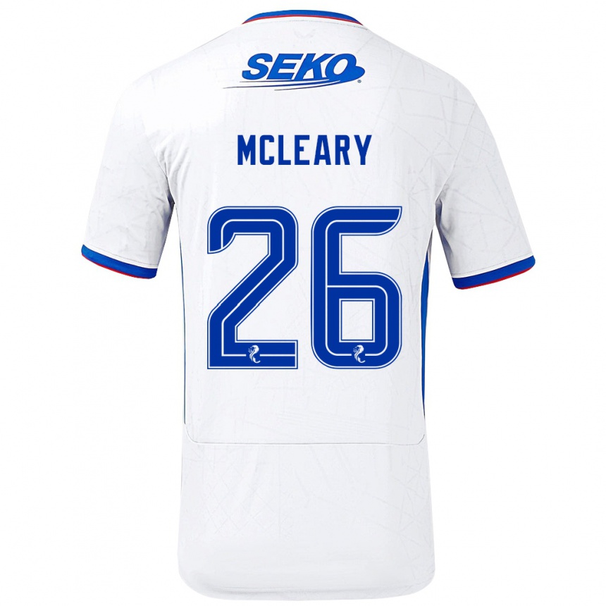 Gyermek Labdarúgás Jodi Mcleary #26 Fehér Kék Idegenbeli Jersey 2024/25 Mez Póló Ing