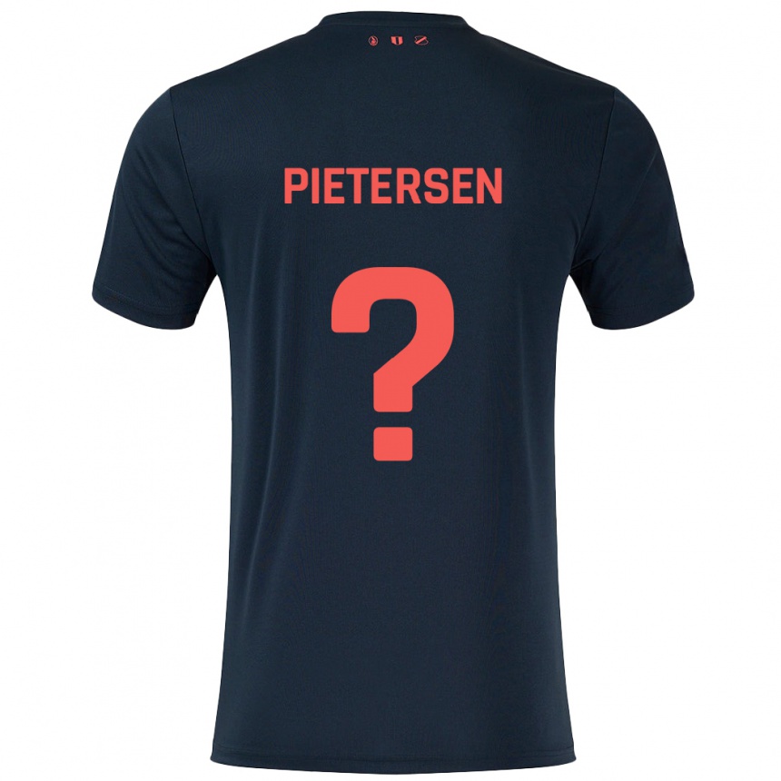 Gyermek Labdarúgás Stan Pietersen #0 Fekete Piros Idegenbeli Jersey 2024/25 Mez Póló Ing