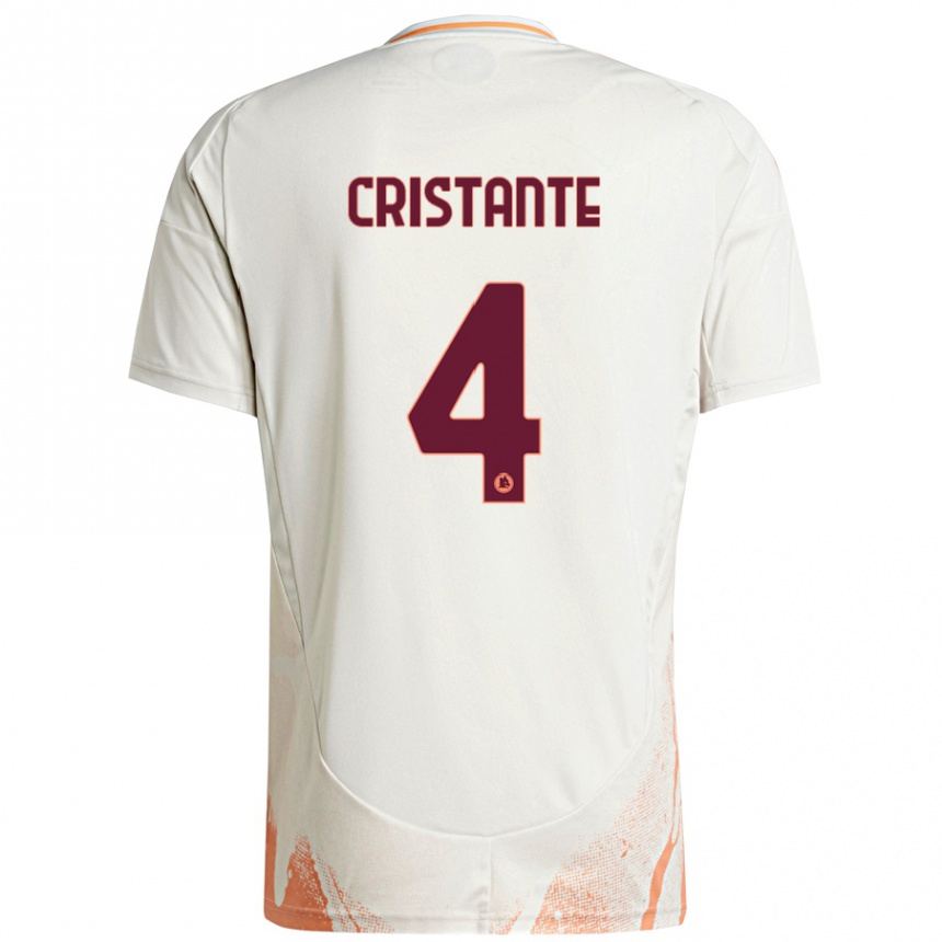 Gyermek Labdarúgás Bryan Cristante #4 Krém Fehér Narancs Idegenbeli Jersey 2024/25 Mez Póló Ing