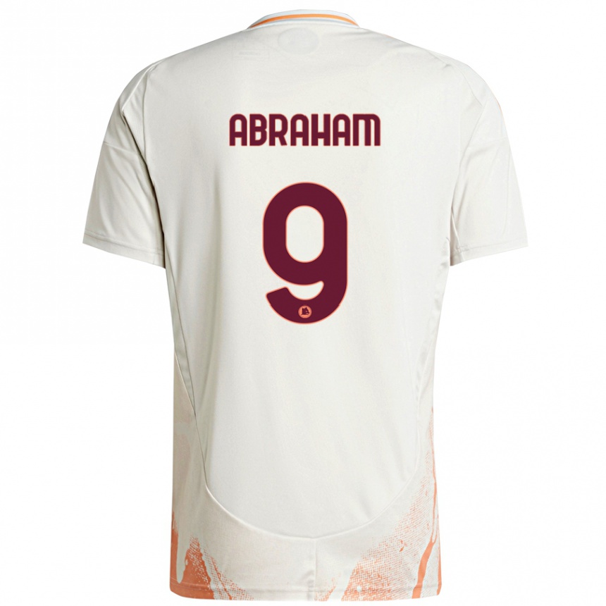 Gyermek Labdarúgás Tammy Abraham #9 Krém Fehér Narancs Idegenbeli Jersey 2024/25 Mez Póló Ing