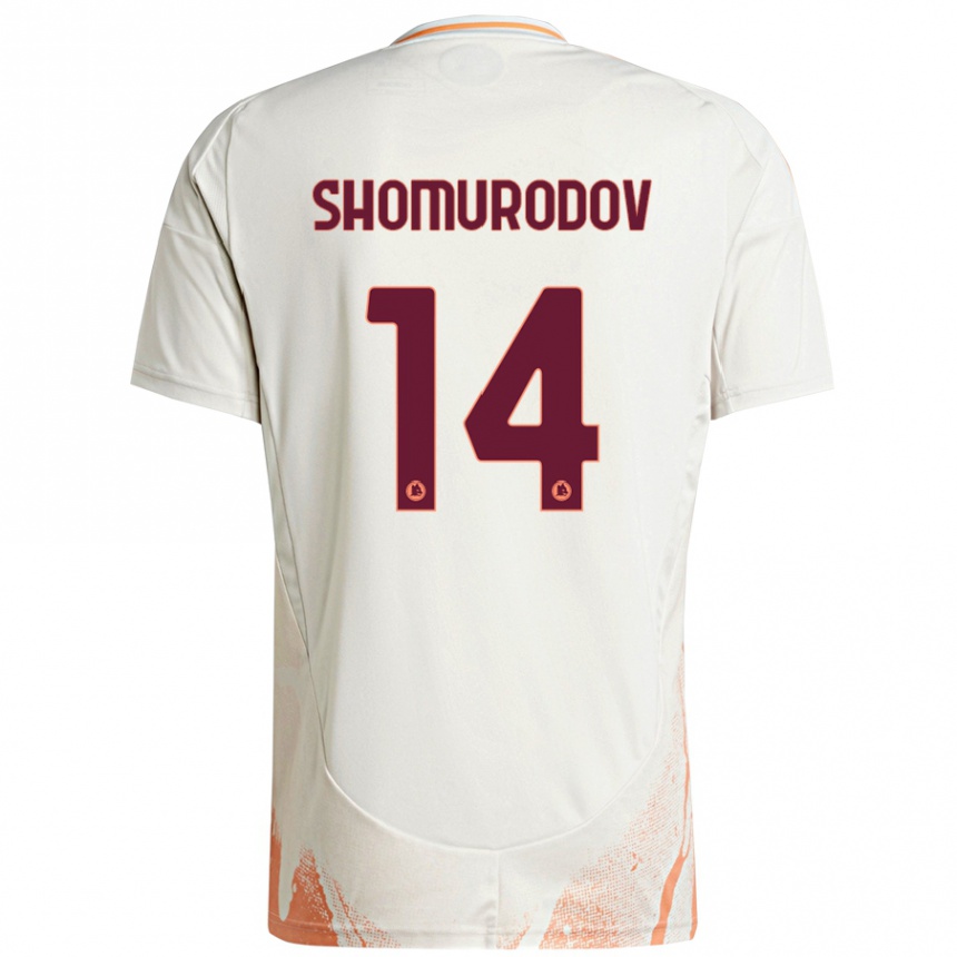 Gyermek Labdarúgás Eldor Shomurodov #14 Krém Fehér Narancs Idegenbeli Jersey 2024/25 Mez Póló Ing