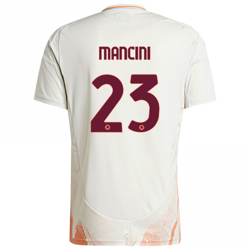 Gyermek Labdarúgás Gianluca Mancini #23 Krém Fehér Narancs Idegenbeli Jersey 2024/25 Mez Póló Ing