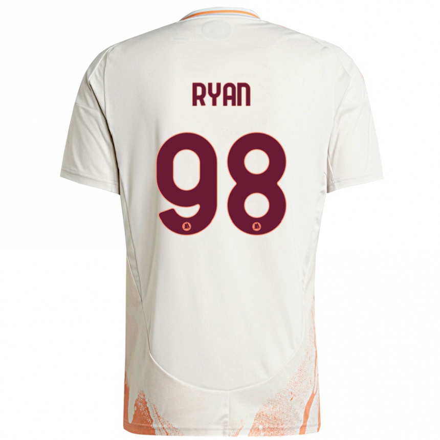 Gyermek Labdarúgás Mathew Ryan #98 Krém Fehér Narancs Idegenbeli Jersey 2024/25 Mez Póló Ing