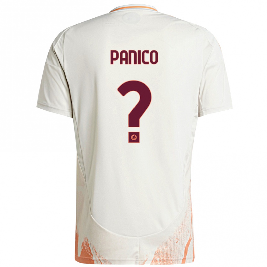 Gyermek Labdarúgás Francesco Panico #0 Krém Fehér Narancs Idegenbeli Jersey 2024/25 Mez Póló Ing