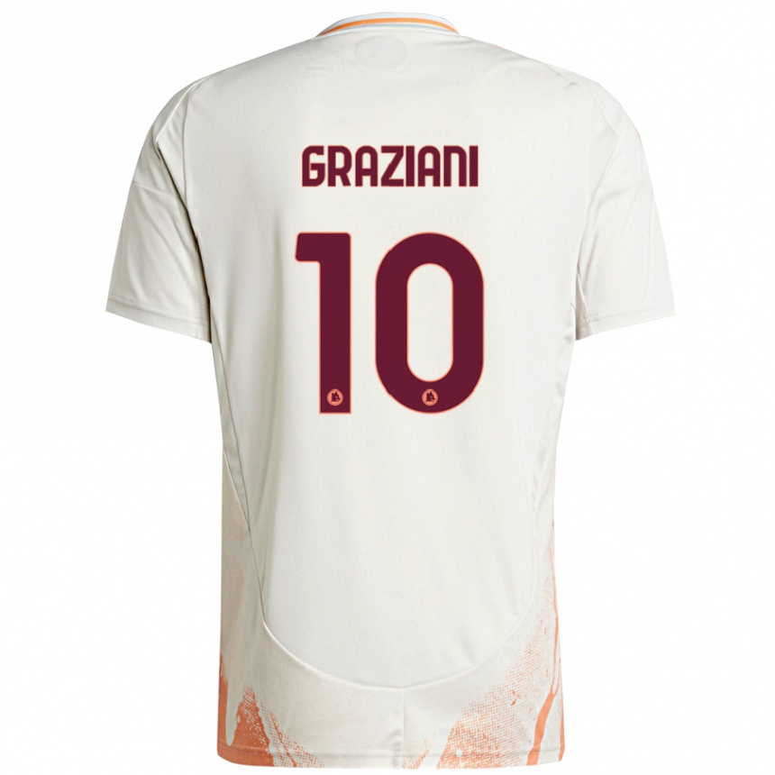 Gyermek Labdarúgás Leonardo Graziani #10 Krém Fehér Narancs Idegenbeli Jersey 2024/25 Mez Póló Ing