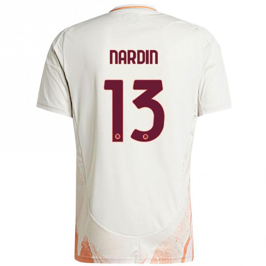 Gyermek Labdarúgás Federico Nardin #13 Krém Fehér Narancs Idegenbeli Jersey 2024/25 Mez Póló Ing