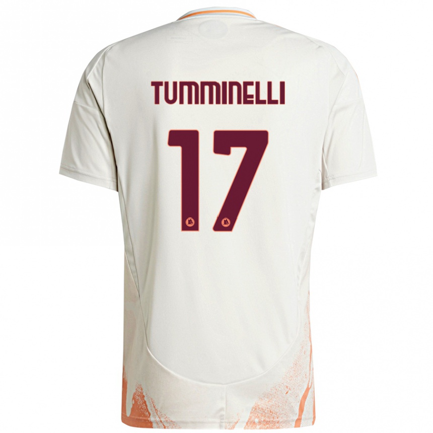 Gyermek Labdarúgás Gianmarco Tumminelli #17 Krém Fehér Narancs Idegenbeli Jersey 2024/25 Mez Póló Ing