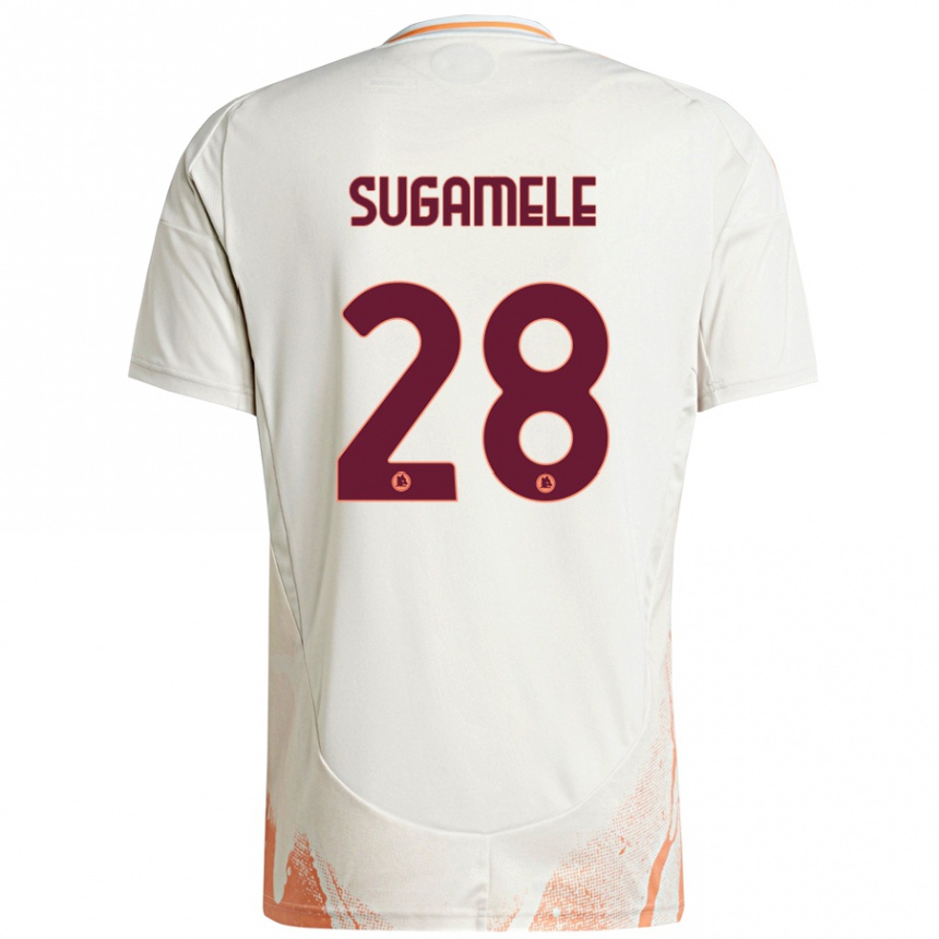 Gyermek Labdarúgás Alessandro Sugamele #28 Krém Fehér Narancs Idegenbeli Jersey 2024/25 Mez Póló Ing