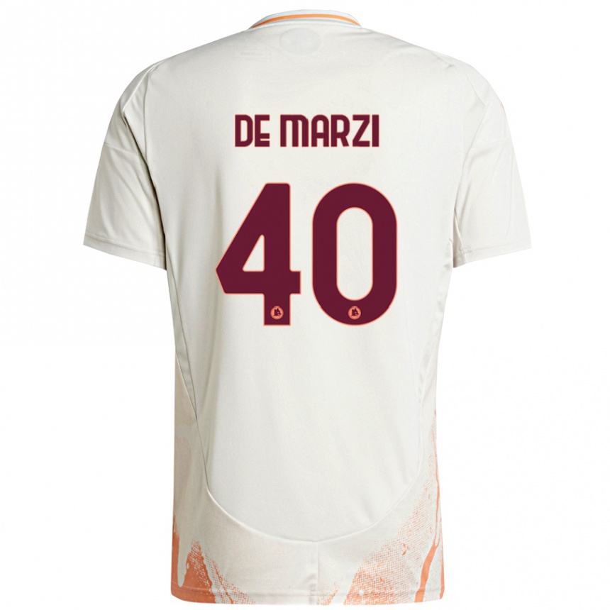 Gyermek Labdarúgás Giorgio De Marzi #40 Krém Fehér Narancs Idegenbeli Jersey 2024/25 Mez Póló Ing