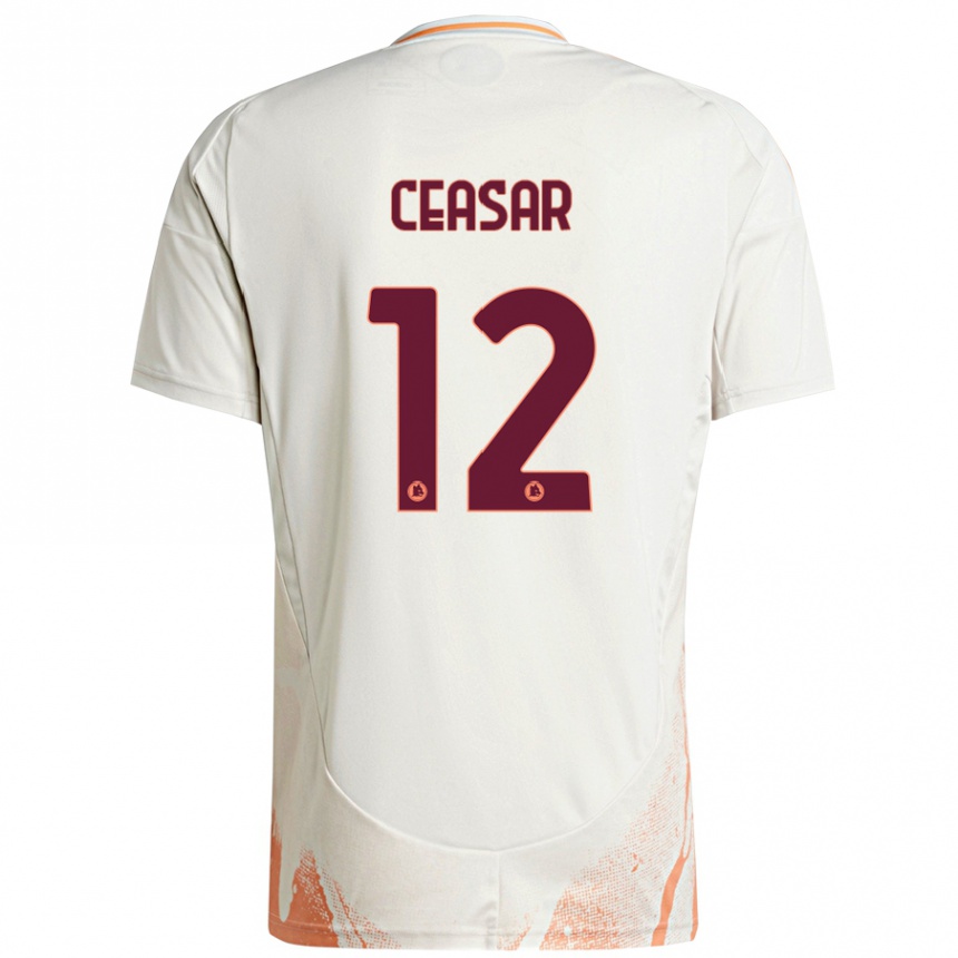 Gyermek Labdarúgás Camelia Ceasar #12 Krém Fehér Narancs Idegenbeli Jersey 2024/25 Mez Póló Ing