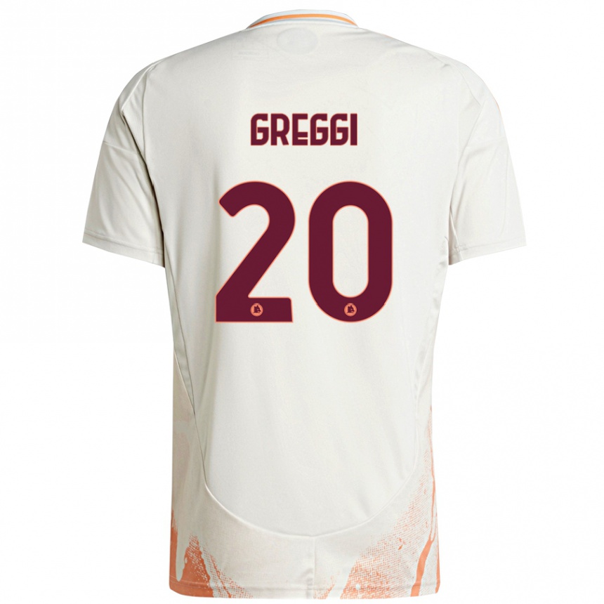 Gyermek Labdarúgás Giada Greggi #20 Krém Fehér Narancs Idegenbeli Jersey 2024/25 Mez Póló Ing