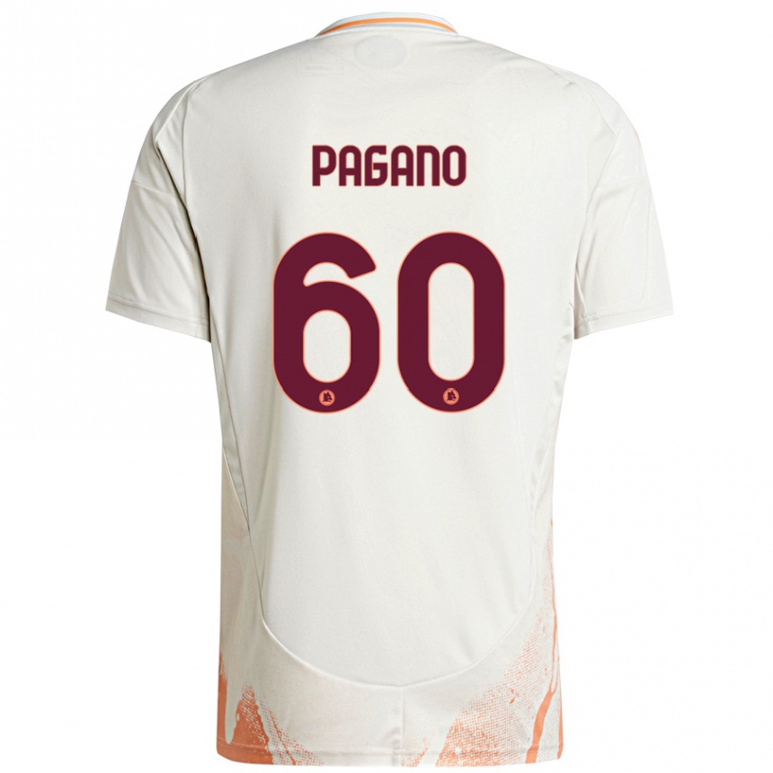 Gyermek Labdarúgás Riccardo Pagano #60 Krém Fehér Narancs Idegenbeli Jersey 2024/25 Mez Póló Ing