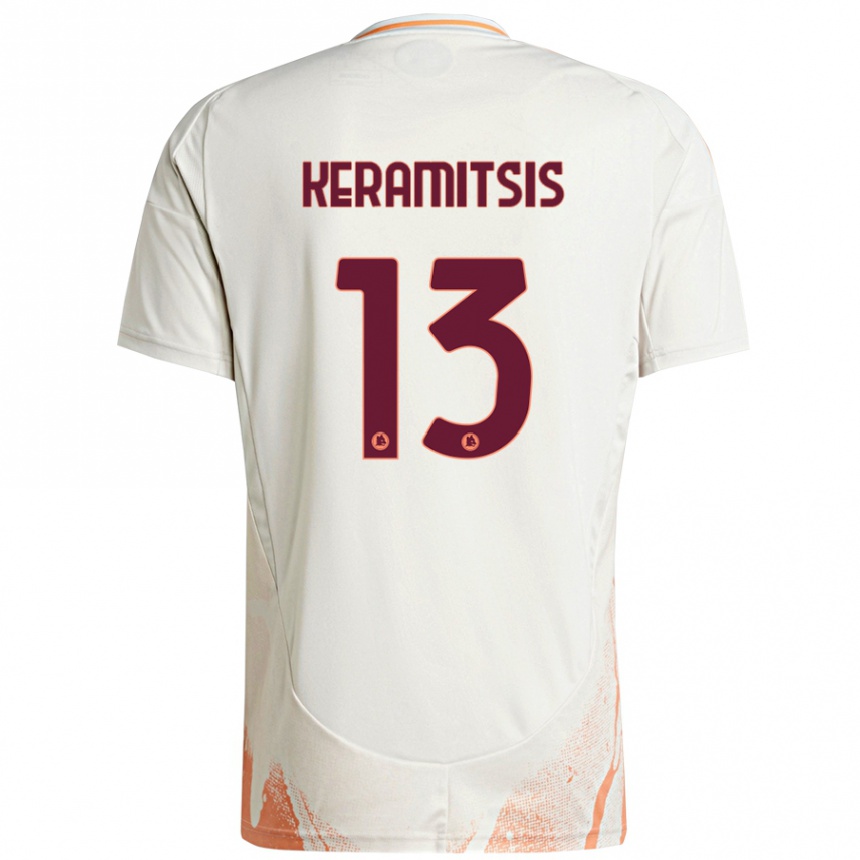 Gyermek Labdarúgás Dimitrios Keramitsis #13 Krém Fehér Narancs Idegenbeli Jersey 2024/25 Mez Póló Ing