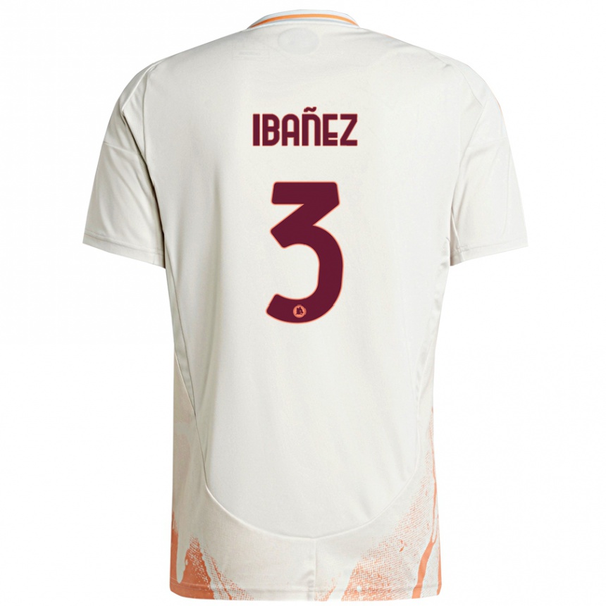 Gyermek Labdarúgás Roger Ibanez #3 Krém Fehér Narancs Idegenbeli Jersey 2024/25 Mez Póló Ing