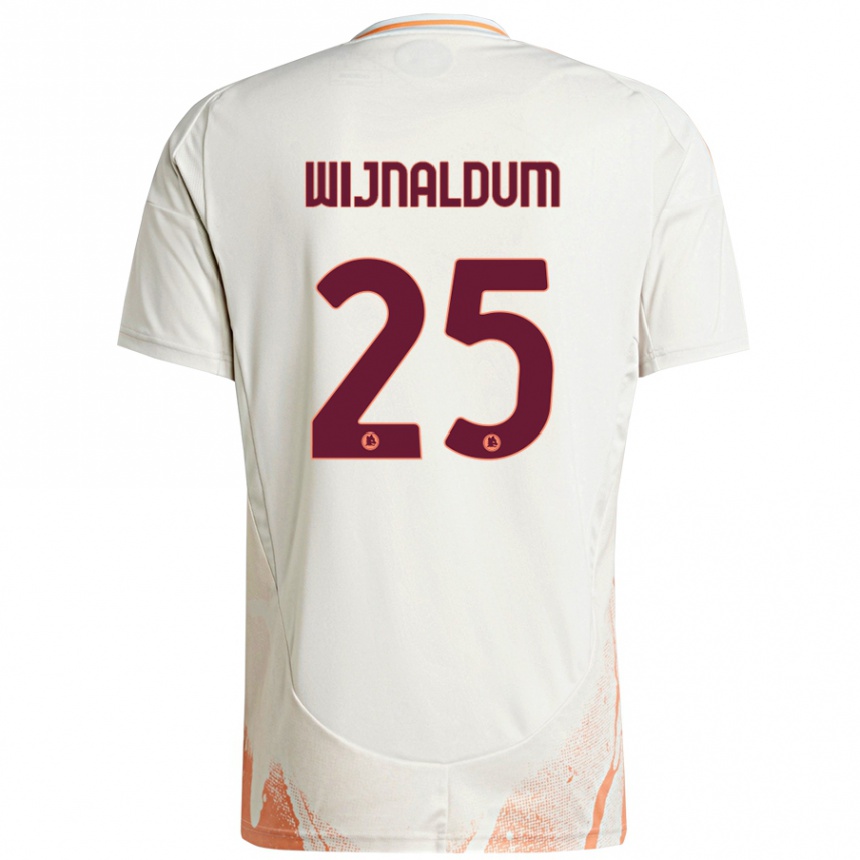 Gyermek Labdarúgás Georginio Wijnaldum #25 Krém Fehér Narancs Idegenbeli Jersey 2024/25 Mez Póló Ing