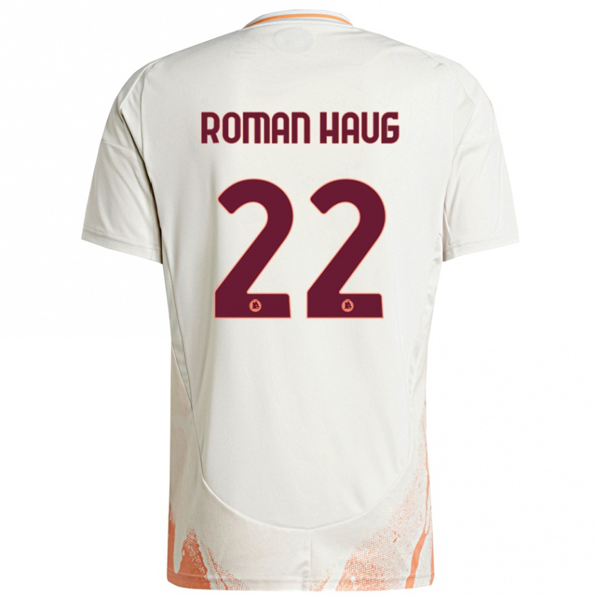 Gyermek Labdarúgás Sophie Roman Haug #22 Krém Fehér Narancs Idegenbeli Jersey 2024/25 Mez Póló Ing