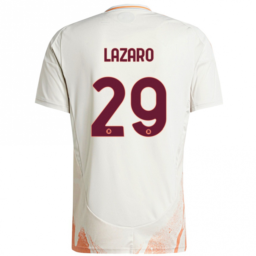 Gyermek Labdarúgás Paloma Lazaro #29 Krém Fehér Narancs Idegenbeli Jersey 2024/25 Mez Póló Ing