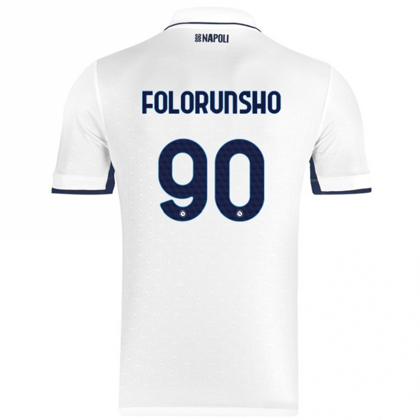 Gyermek Labdarúgás Michael Folorunsho #90 Fehér Royal Blue Idegenbeli Jersey 2024/25 Mez Póló Ing