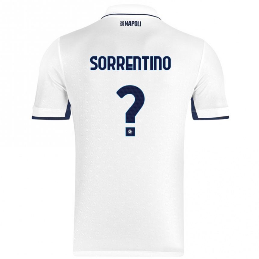 Gyermek Labdarúgás Andrea Sorrentino #0 Fehér Royal Blue Idegenbeli Jersey 2024/25 Mez Póló Ing