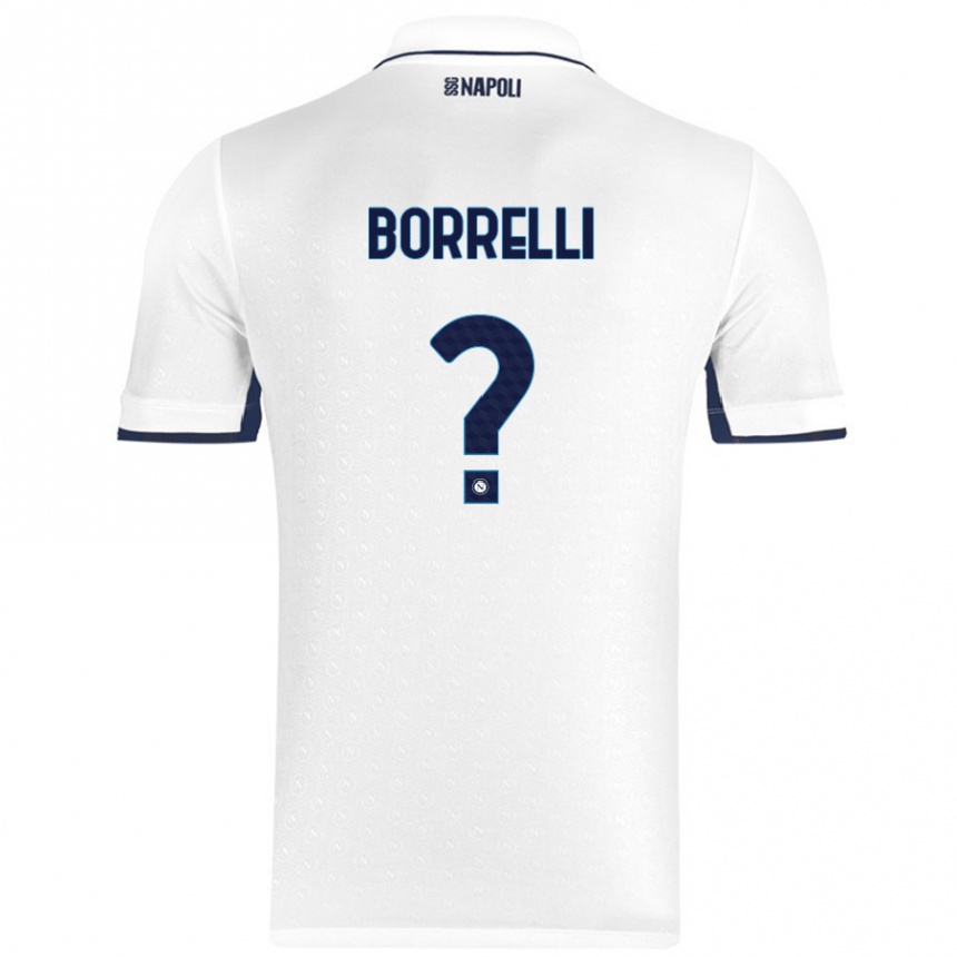 Gyermek Labdarúgás Ciro Borrelli #0 Fehér Royal Blue Idegenbeli Jersey 2024/25 Mez Póló Ing