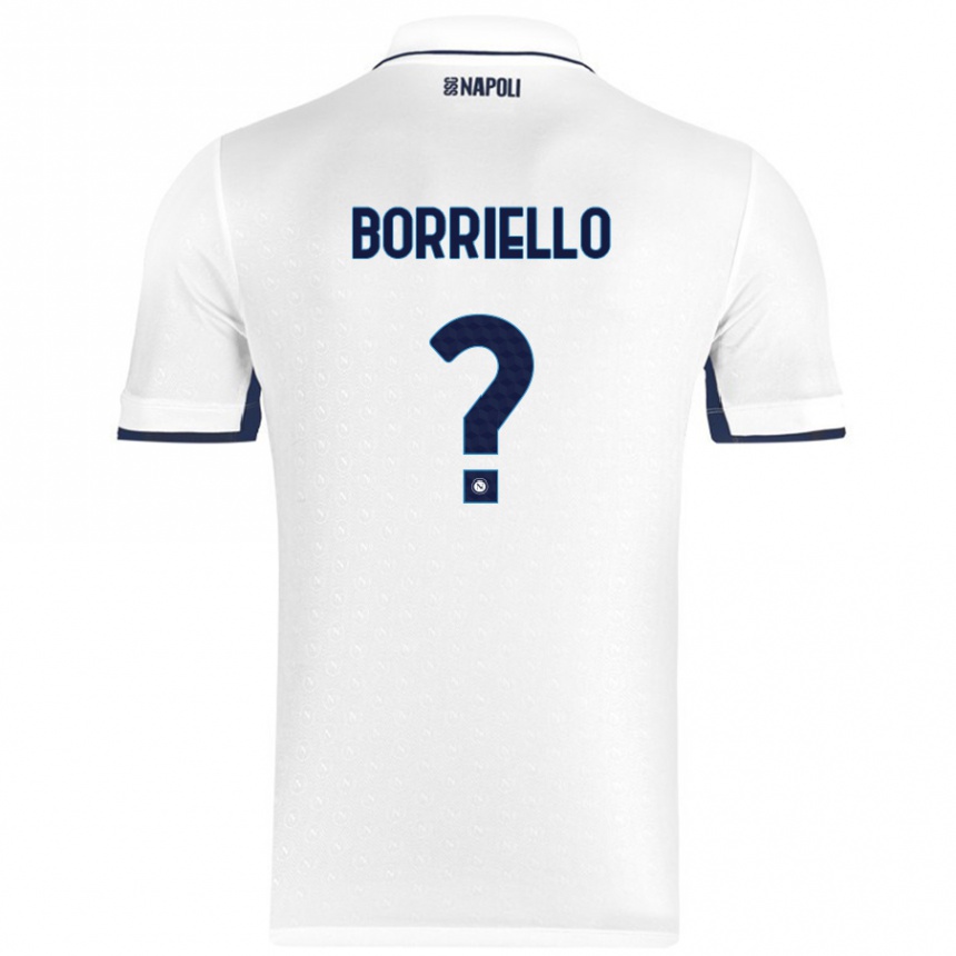 Gyermek Labdarúgás Salvatore Borriello #0 Fehér Royal Blue Idegenbeli Jersey 2024/25 Mez Póló Ing