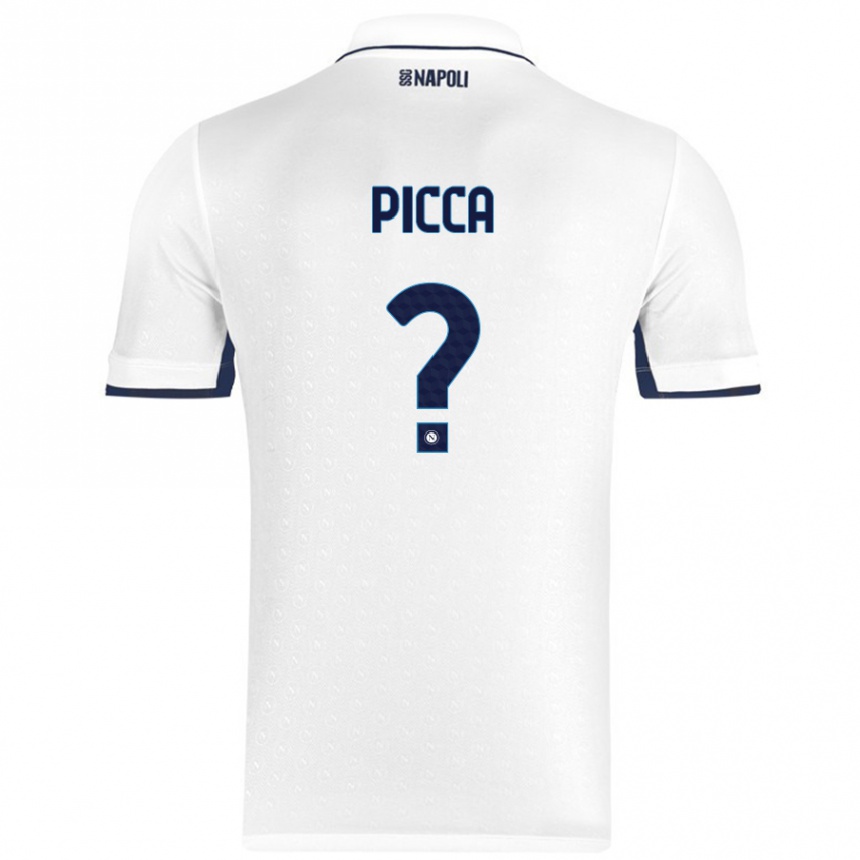 Gyermek Labdarúgás Luigi Picca #0 Fehér Royal Blue Idegenbeli Jersey 2024/25 Mez Póló Ing