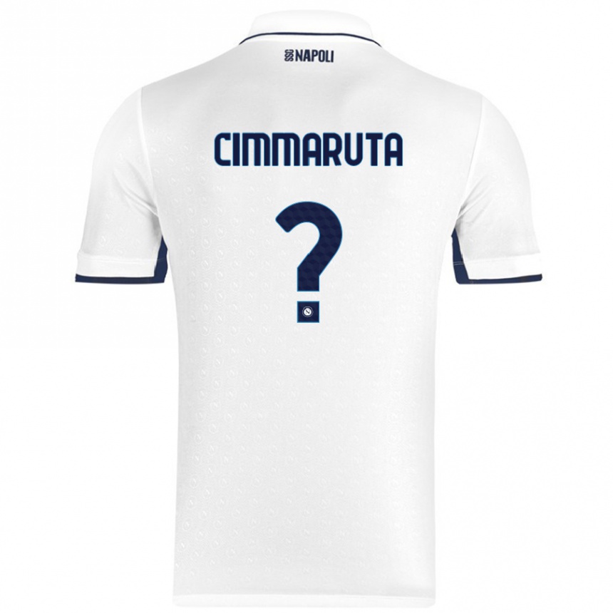 Gyermek Labdarúgás Antonio Cimmaruta #0 Fehér Royal Blue Idegenbeli Jersey 2024/25 Mez Póló Ing