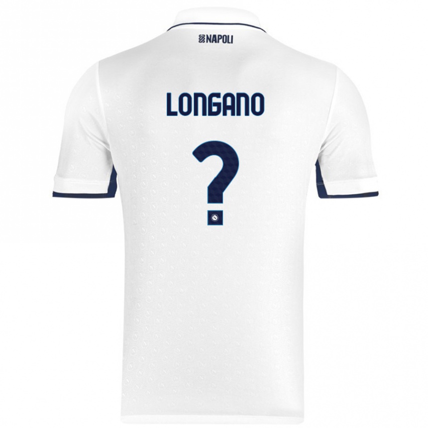 Gyermek Labdarúgás Salvatore Longano #0 Fehér Royal Blue Idegenbeli Jersey 2024/25 Mez Póló Ing