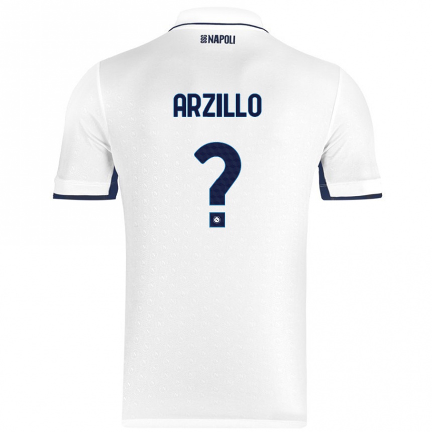 Gyermek Labdarúgás Antonino Arzillo #0 Fehér Royal Blue Idegenbeli Jersey 2024/25 Mez Póló Ing