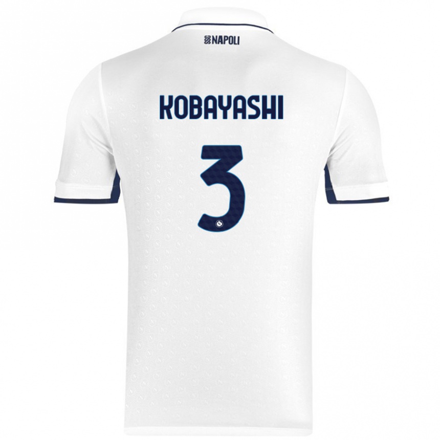 Gyermek Labdarúgás Miharu Kobayashi #3 Fehér Royal Blue Idegenbeli Jersey 2024/25 Mez Póló Ing