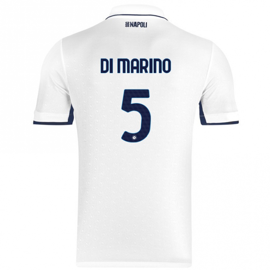 Gyermek Labdarúgás Paola Di Marino #5 Fehér Royal Blue Idegenbeli Jersey 2024/25 Mez Póló Ing