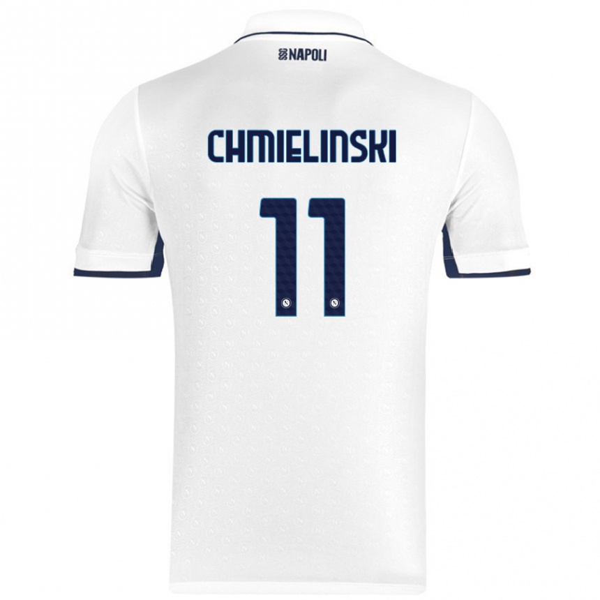 Gyermek Labdarúgás Gina Chmielinski #11 Fehér Royal Blue Idegenbeli Jersey 2024/25 Mez Póló Ing