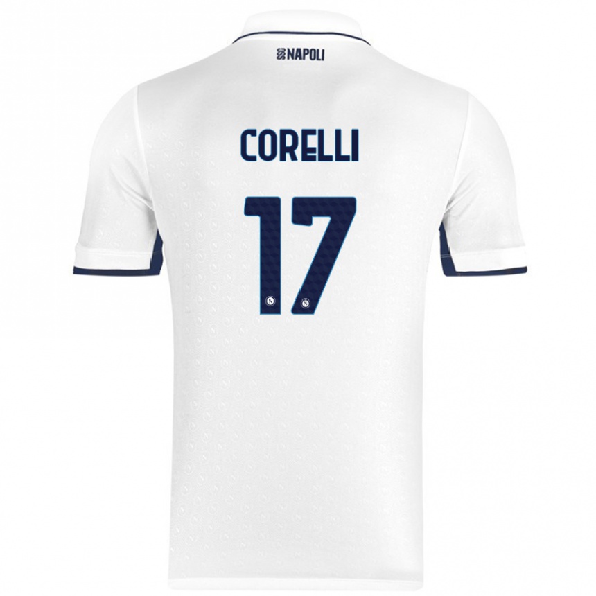 Gyermek Labdarúgás Alice Corelli #17 Fehér Royal Blue Idegenbeli Jersey 2024/25 Mez Póló Ing