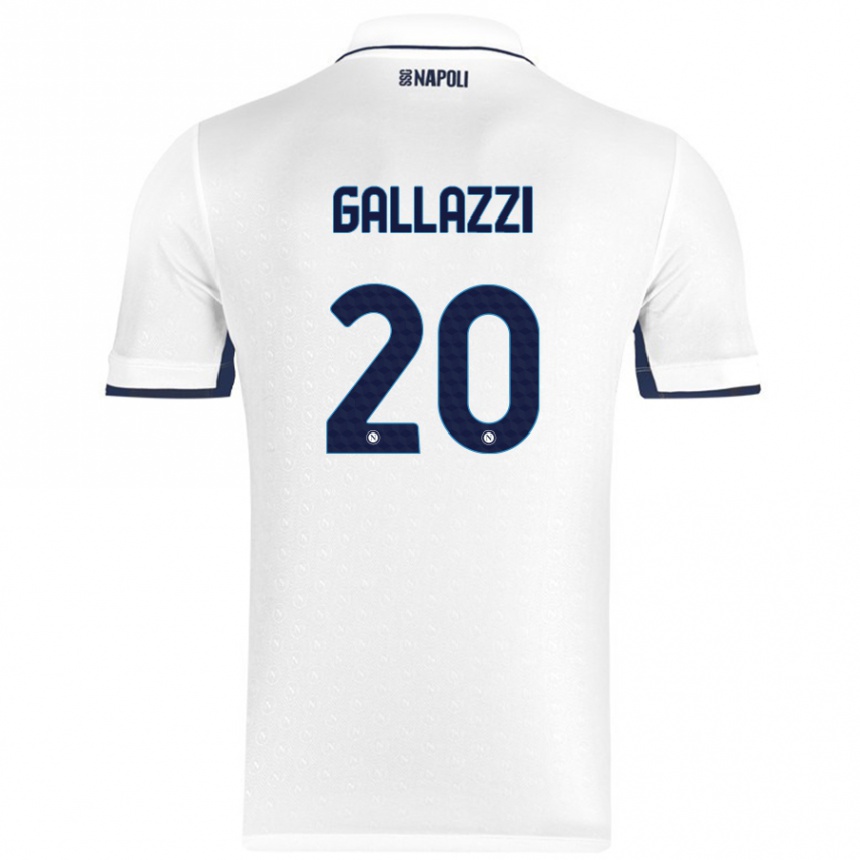 Gyermek Labdarúgás Valentina Gallazzi #20 Fehér Royal Blue Idegenbeli Jersey 2024/25 Mez Póló Ing