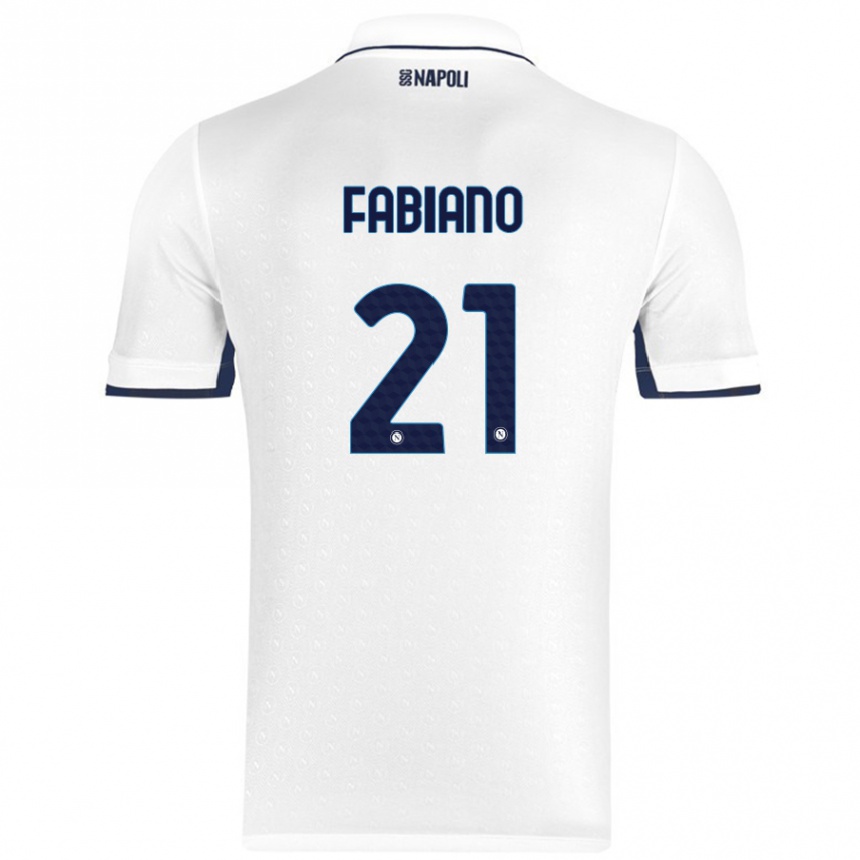 Gyermek Labdarúgás Francesca Fabiano #21 Fehér Royal Blue Idegenbeli Jersey 2024/25 Mez Póló Ing